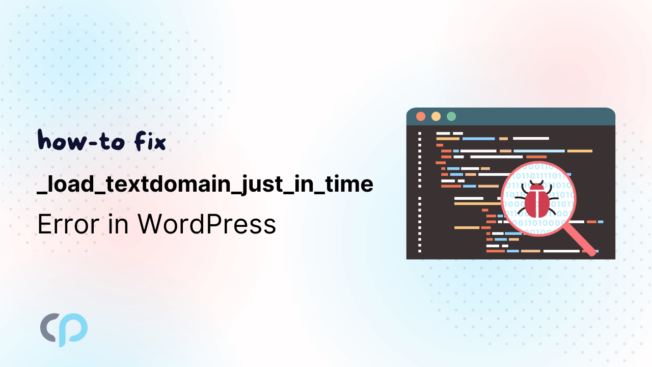 Fix Load Text Domain WordPress Error